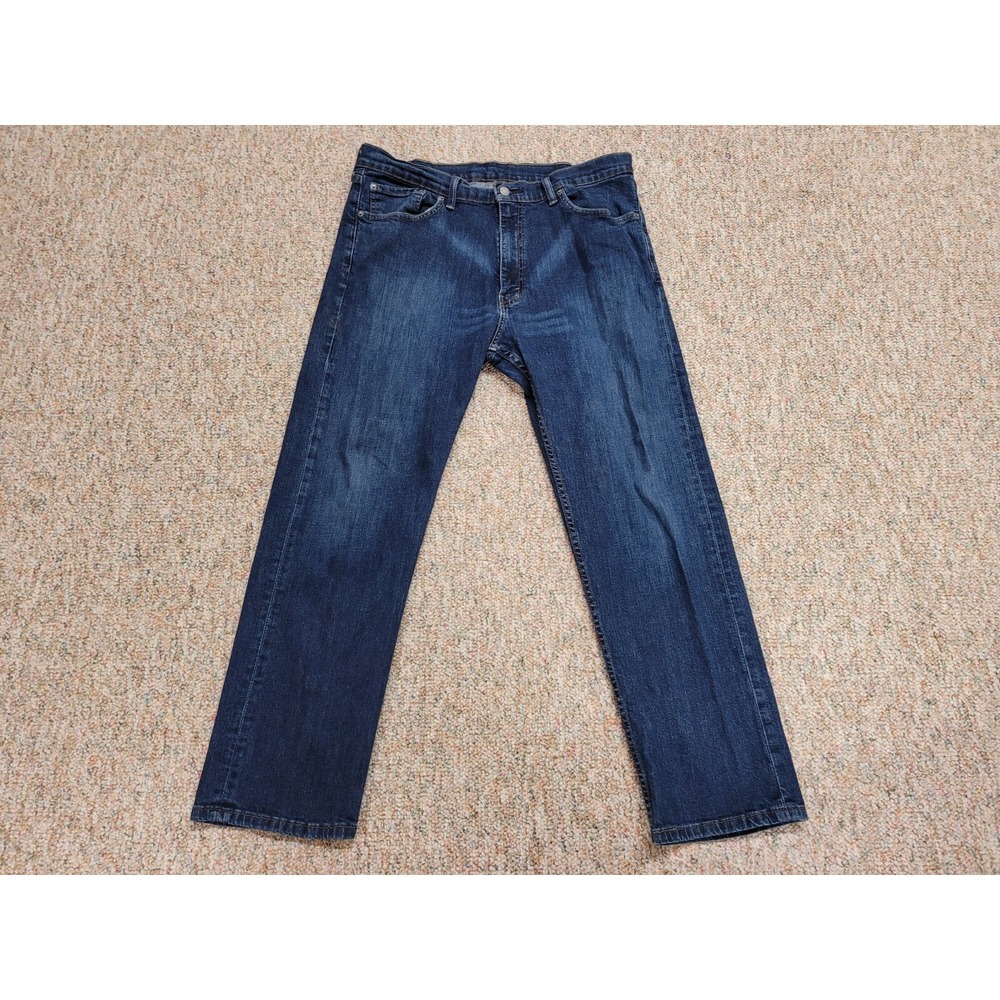 Levi's 505 Regular Fit Jeans Mens 38x30 Dark Wash Straight Leg Denim Fits 36x30
